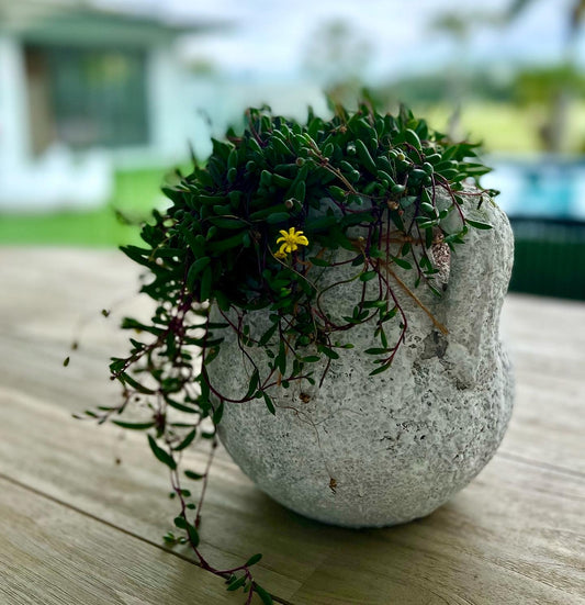 Amber Textured Ceramic Urn