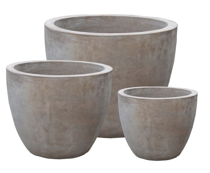Antique Terracotta Egg-Shaped Planter Pot Set