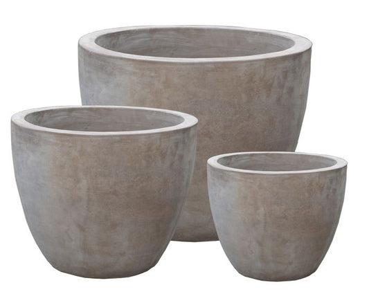 Antique Terracotta Egg-Shaped Planter Pot Set
