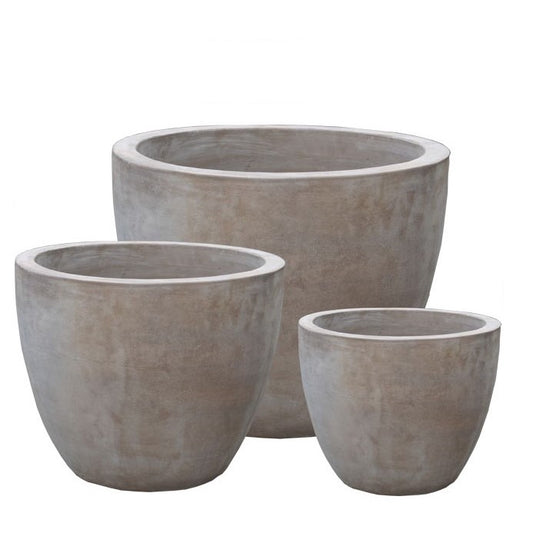 Antique Terracotta Egg-Shaped Planter Pot Set