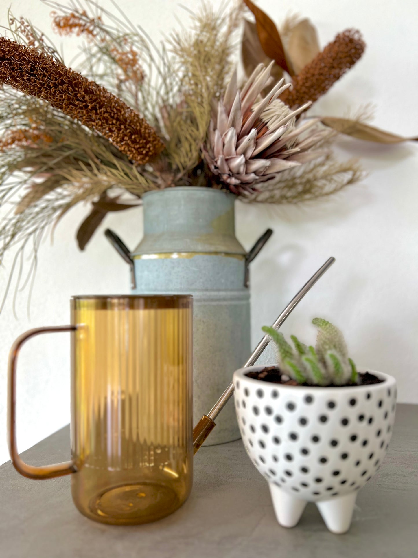 1L Ribbed Aqua Jugs