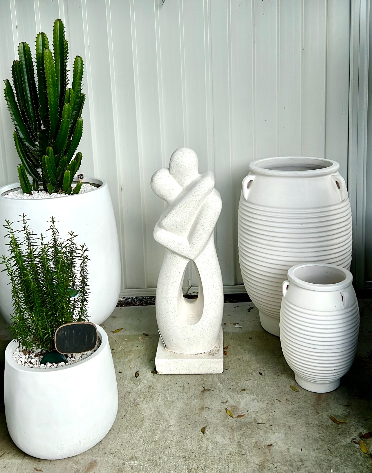 White Terracotta Coastal Urn