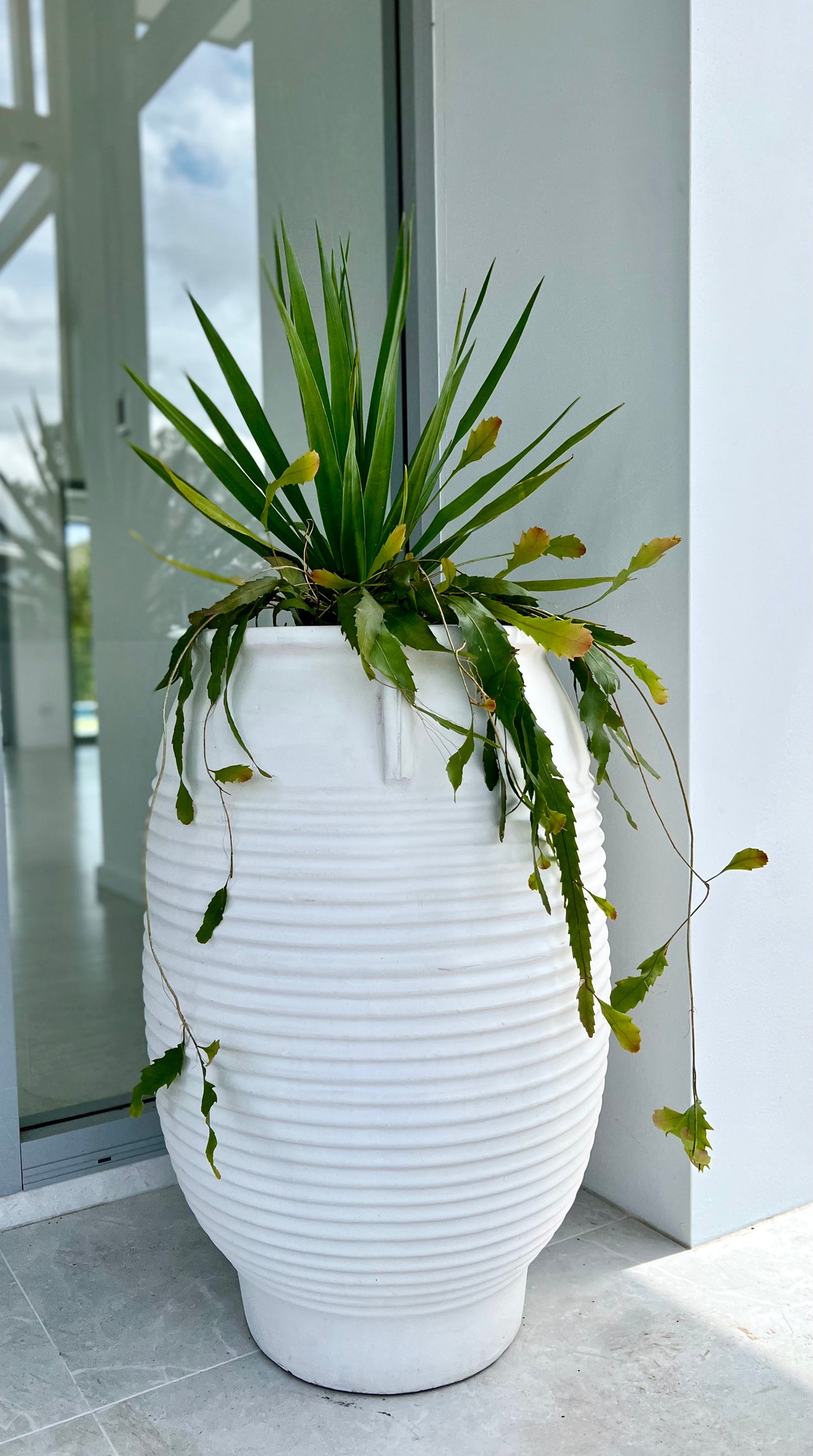 White Terracotta Coastal Urn