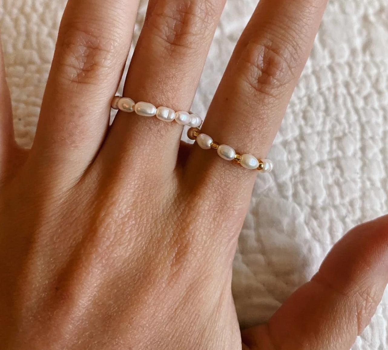 Beaded Rings - Freshwater Pearl