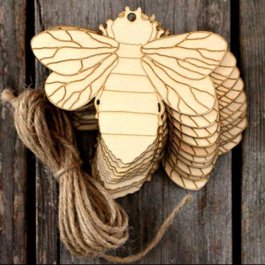 Wooden Bees Detailed Craft Shaped